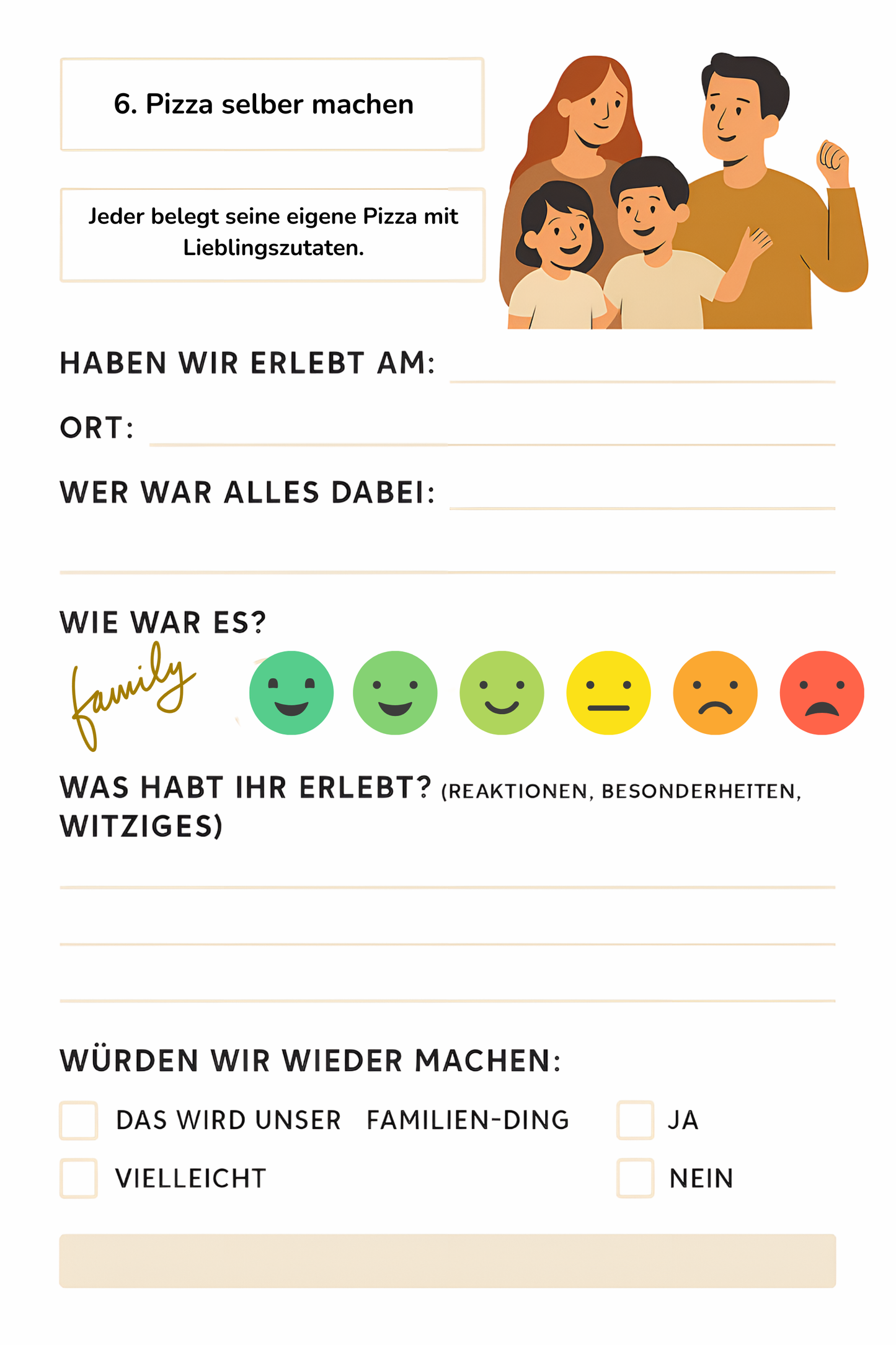 Unser Familienabenteuer – Das kreative Familienbuch mit 50 unvergesslichen Erlebnissen